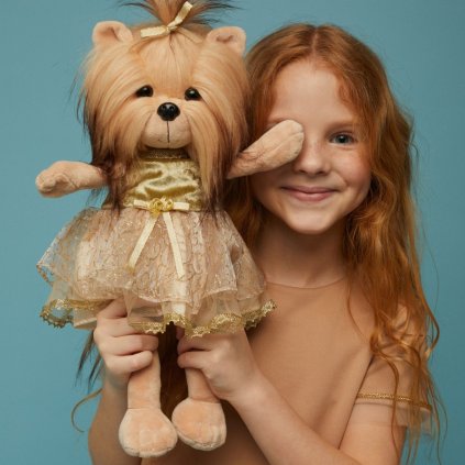 ORANGE TOYS Plyšový pejsek yorkšírka Lucky Doggy Yoyo Golden Jacket