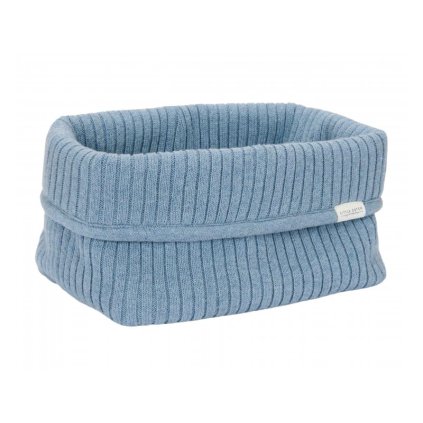 LITTLE DUTCH Košík pletený velký Pure Denim Blue