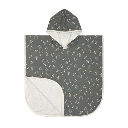 LÄSSIG Beach Poncho Palms Deep Olive