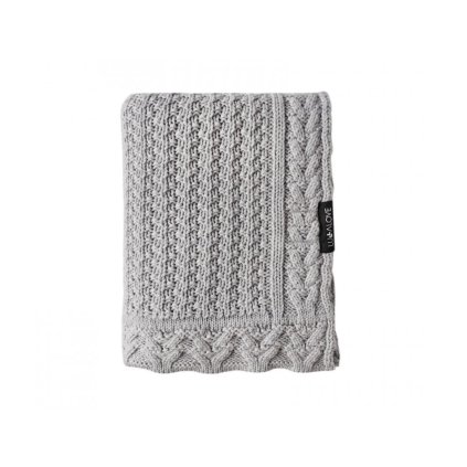 LULLALOVE Dečka z vlny Merino vzor Keksík Premium Šedá