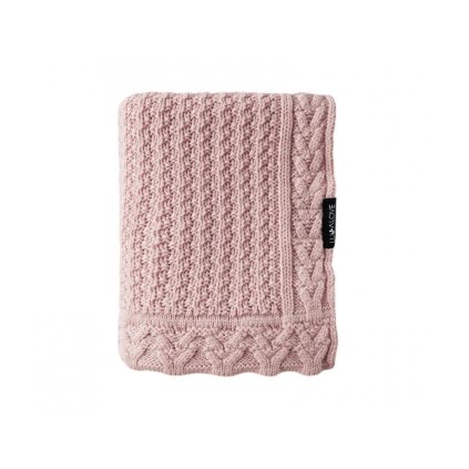 LULLALOVE Dečka z vlny Merino vzor Keksík Premium Pudrová Růž
