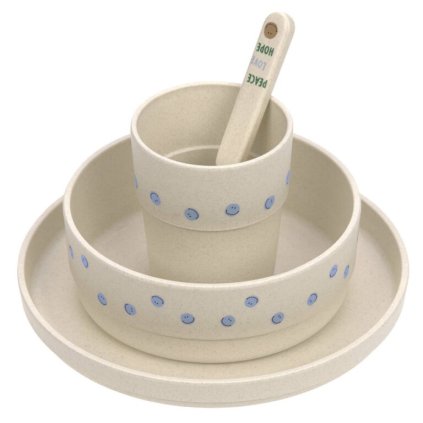 LÄSSIG Dish Set PP/Cellulose Happy Rascals Smile Sky Blue