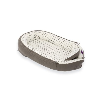 TRÄUMELAND Hnízdečko Premium weiß mit grauen Sternen