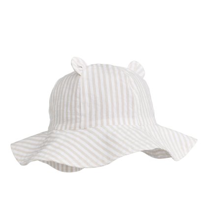 LIEWOOD Amelia Klobouček Seersucker Y/D Stripes Crisp White/Sandy vel. 1 - 2 roky