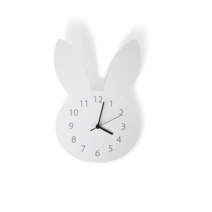 MASELIVING Nástěnné hodiny Bunny White