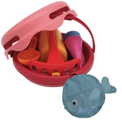 COMPACTOYS Skládací sada na písek 7v1 červená + obal