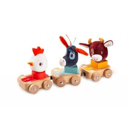 LILLIPUTIENS set 3 dřevěných autíček Farma