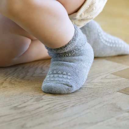 GOBABYGO Protiskluzové ponožky Grey Melange