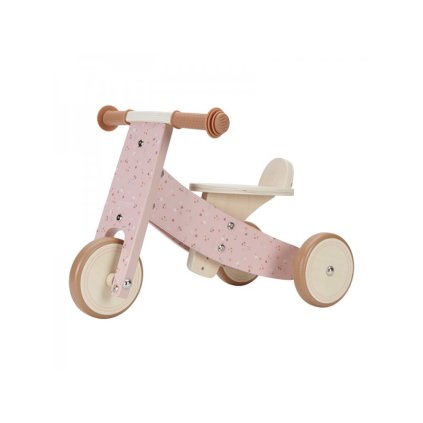 LITTLE DUTCH Odrážedlo Tříkolka dřevěná Pink