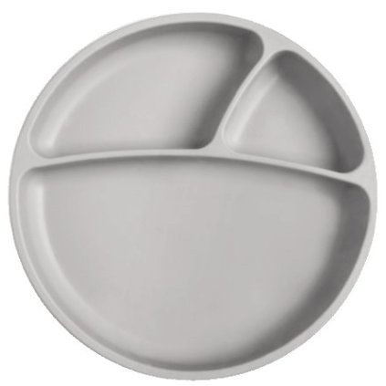 MINIKOIOI Talíř dělený silikonový s přísavkou Grey
