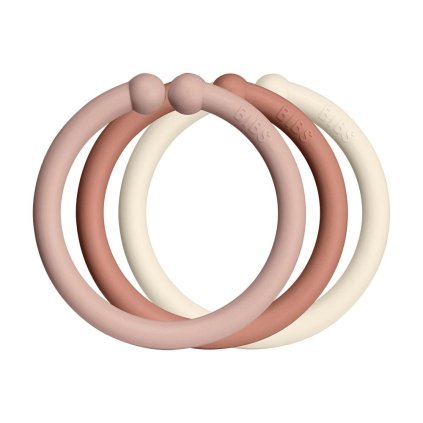 BIBS Loops Kroužky 12 ks Blush/Woodchuck/Ivory