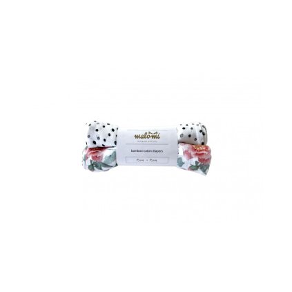 MALOMI KIDS Bambusové Tetra Pleny 2 ks Dots&Peony