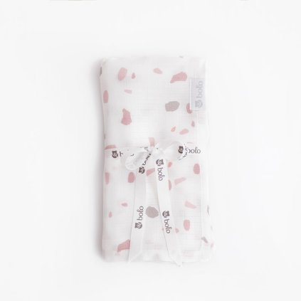 BOLO Mušelínová plena 100 x 100 cm Pink Terrazzo