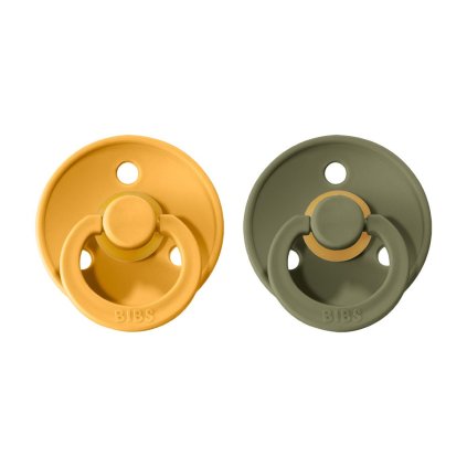 BIBS Colour Dudlíky z přírodního kaučuku vel. 1 Honey Bee/Olive