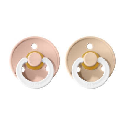 BIBS Colour Dudlíky z přírodního kaučuku vel. 1 Blush/ Vanilla noční