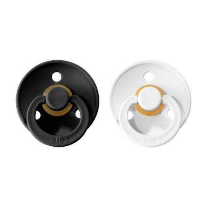 BIBS Colour Dudlíky z přírodního kaučuku vel. 1 Black/White