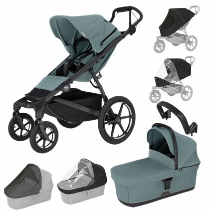 THULE Urban Glide 4-wheel Kompletní kočárek Mid Blue + příslušenství