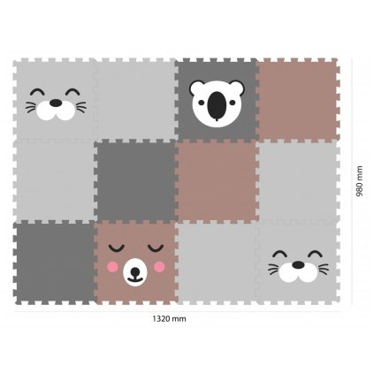 VYLEN Minideckfloor podlaha 12 dílů tuleň, medvěd, koala