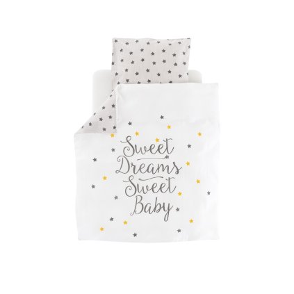 TRÄUMELAND povlečení do kolébky 80/80 + 35/40 Sternentraum gelb