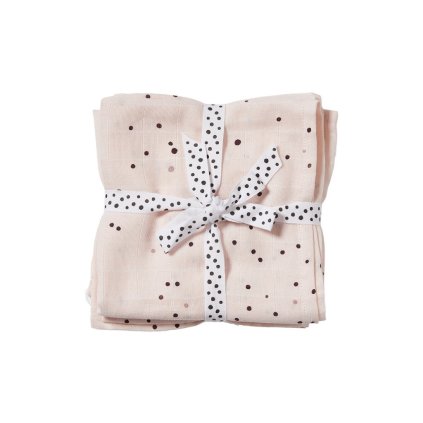 DONE BY DEER Mušelínové plenky Dreamy dots, růžové, 2 ks