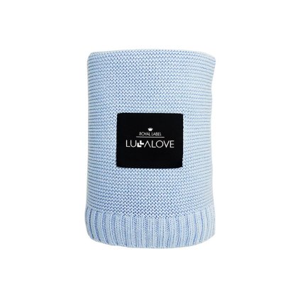 LULLALOVE Velká bambusová dečka Baby Blue Modrá