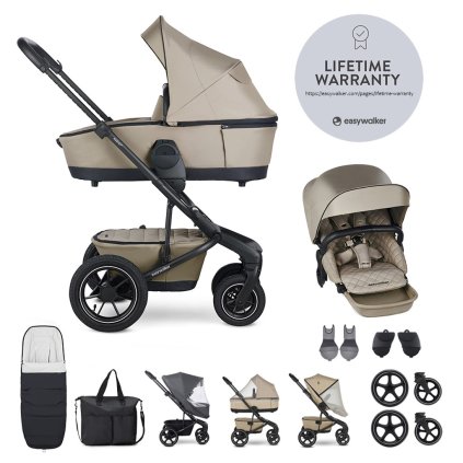 EASYWALKER Cenově zvýhodněný Set XXL kočárek Harvey5 Air Premium Pearl Taupe s příslušenstvím