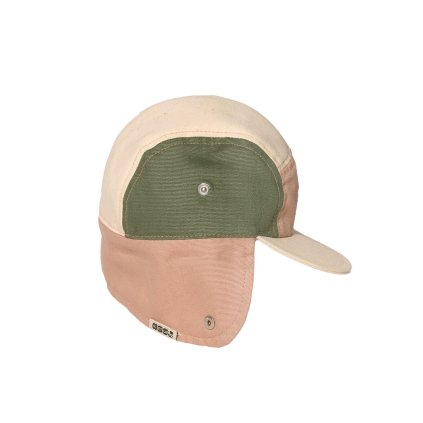 KIETLA Kšiltovka s ochranou krku s UV ochranou Green/Natural/Pink