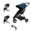THULE Spring Zvýhodněný set Aluminium Majolica Blue + madlo + pláštěnka + moskytiera