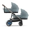 CYBEX Gold e-Gazelle S Kompletní kočárek pro dvojčata Taupe/Stormy Blue