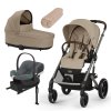 CYBEX Zvýhodněný set Gold Balios S Lux + Carry Cot S Almond Beige + Aton B2 i-Size Grey + Deka Sand