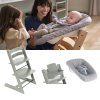STOKKE Tripp Trapp Bundle Glacier Green + Newborn set Grey