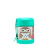 3 SPROUTS Stainless Steel Termoska na jídlo + vidlička Owl Mint