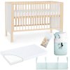 NANNA Postýlka Emma 120 x 60 cm White/Natural + doplňky Mint