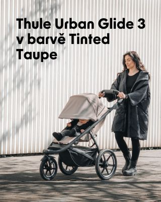 Oblíbený sportovní kočárek Thule Urban Glide 3 přichází v exkluzivní, nádherné barvě Tinted Taupe. 🤎 Těšit se na něj...