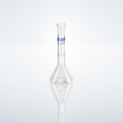 Odměrná baňka se skleněným uzávěrem a zábrusem, trapézový tvar, čiré sklo, třída A (Varianta NZ-7/16, Objem 1 ml)