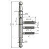 Závěs dveřní TKZ 15x100 UR01 22/M7 stará mosaz