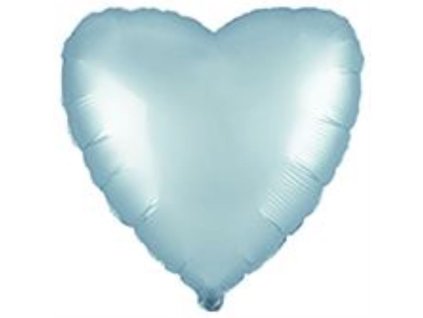 Balón foliový 45 cm Srdce PASTELOVÉ MODRÉ - Valentýn / Svatba