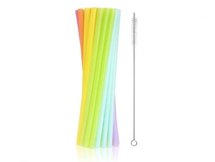 Plastová brčka - slámky - 9 x 240 mm Pastelové - 17 ks
