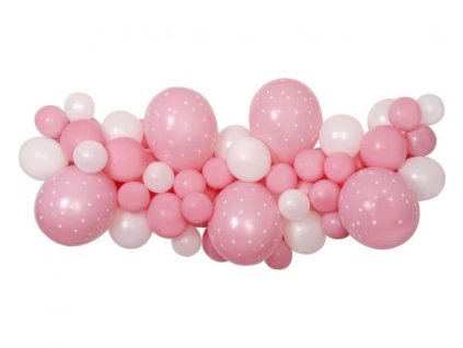 Balónková girlanda - Sada baby růžovobílá 300 cm - 65 ks - Baby shower