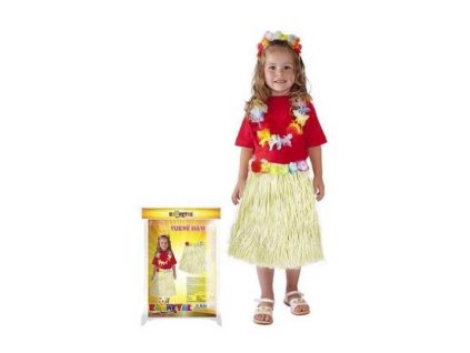 Sukně Havaj - Hawaii dětská 45 cm přírodní