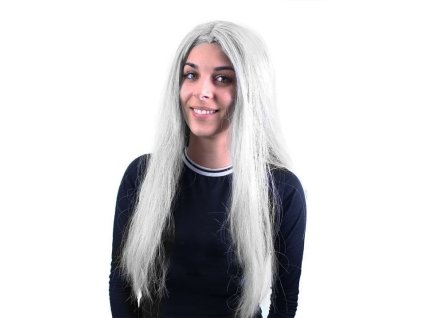 Paruka stříbrná čarodějnická / Halloween, dospělá