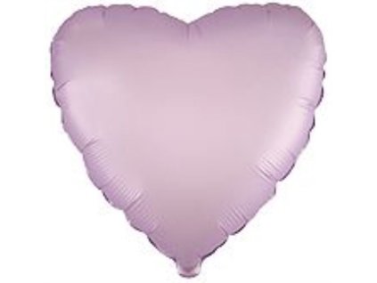 Balón foliový 45 cm Srdce PASTELOVÉ FIALOVÉ - LILIE - Valentýn / Svatba