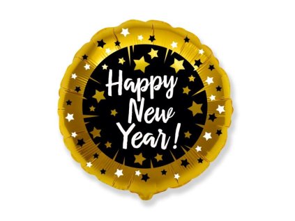 Balónek foliový - Happy New Year - 45 cm - Silvestr