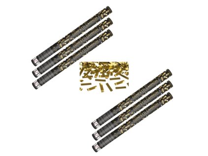 SADA Konfety 60cm ZLATÉ METALICKÉ - Silvestr - 6 ks