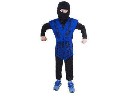 Dětský kostým modrý ninja - samuraj - vel. M