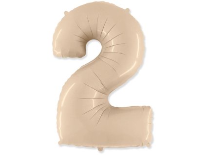 Balón foliový číslice KRÉMOVÁ  - 102 cm - 2