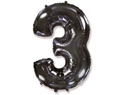 Balón foliový číslice ČERNÁ - BLACK 102 cm - 3