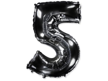 Balón foliový číslice ČERNÁ - BLACK 102 cm - 5