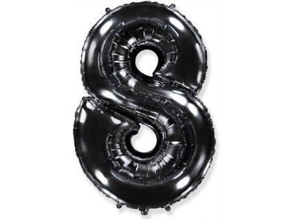 Balón foliový číslice ČERNÁ - BLACK 102 cm - 8