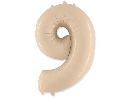Balón foliový číslice KRÉMOVÁ  - 102 cm - 9